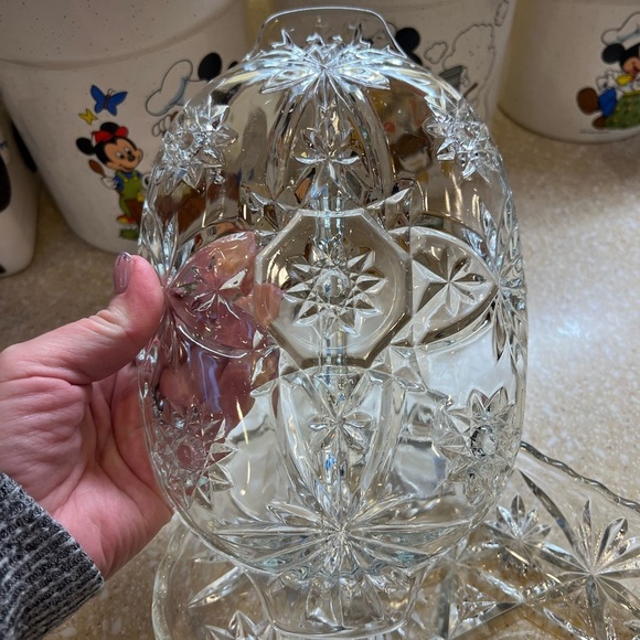 Vintage Clear Cut Glass Star of David Serving Dishes - Picture 3 of 8